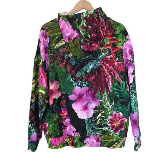 Desigual Oversized Tropical Print Colorful Hoodie Sweat Shirt - Picture 4 of 12